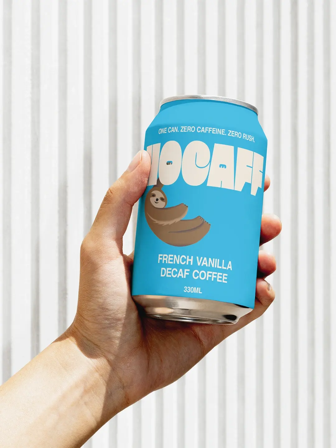 Nocaff Can Held Up by Hand